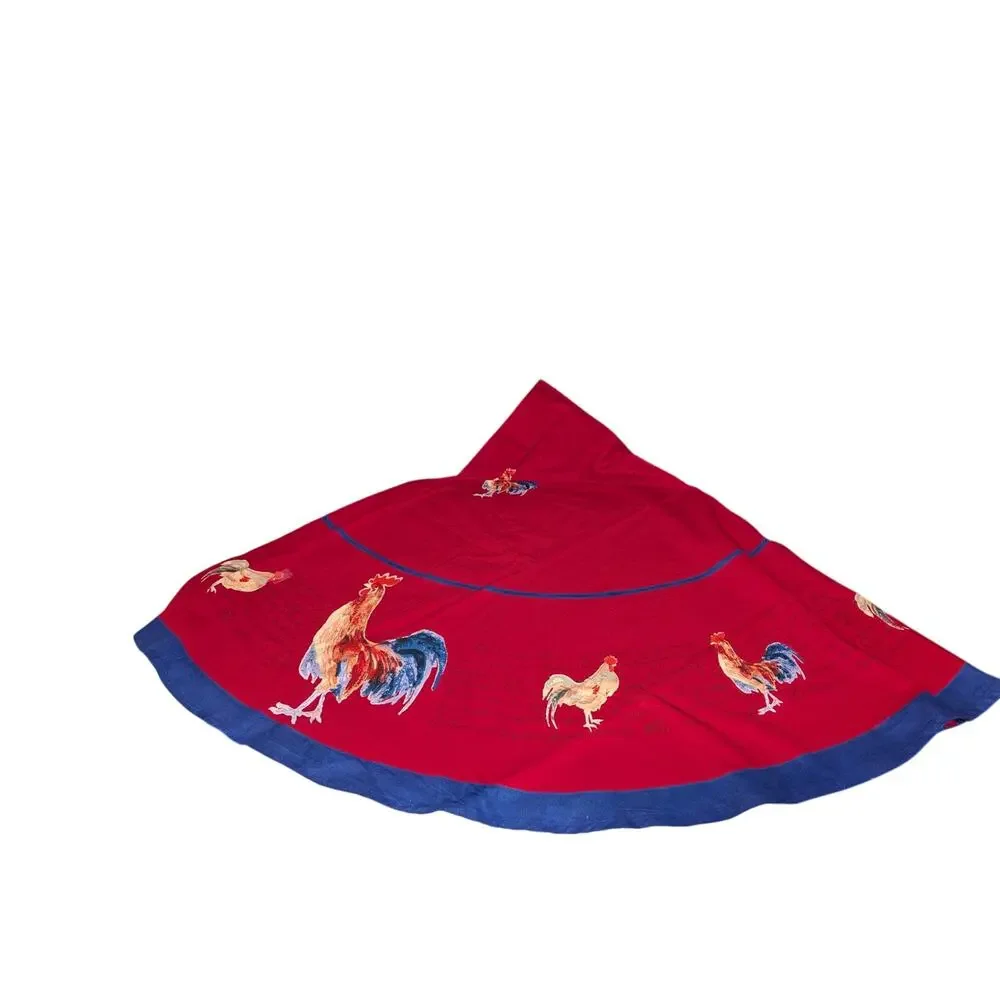 Williams Sonoma Red French Script Rooster 100% Cotton 70